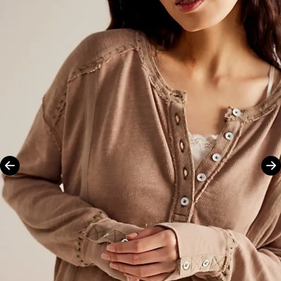 FP We The Free Taylor Henley Tunic Tunic NWOT Size XS Greige - Picture 2 of 9